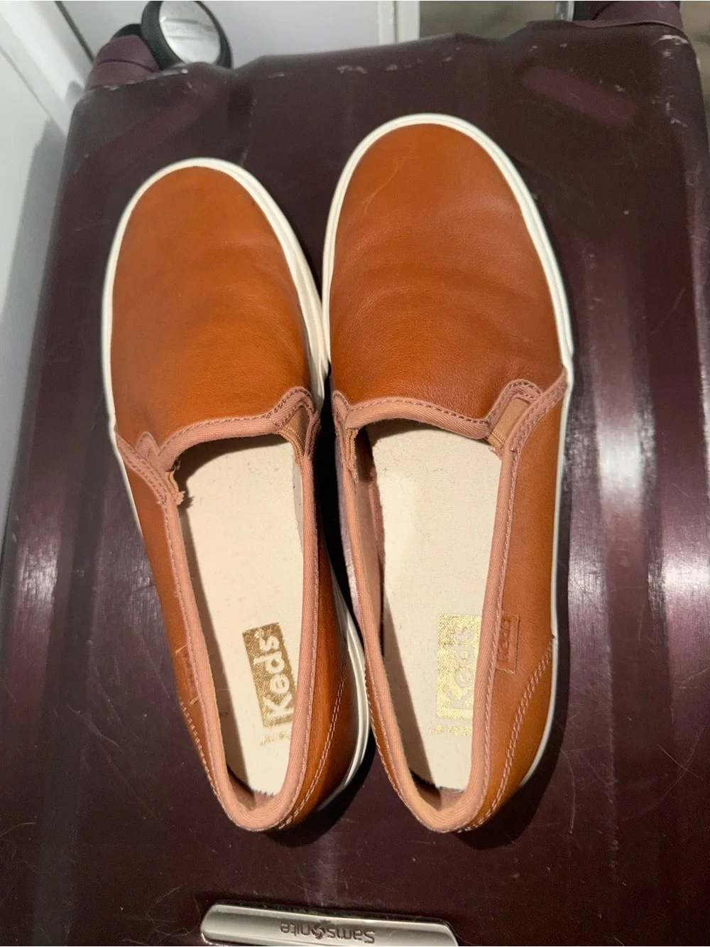 Keds Slip-On Sneakers in Brown with White Sole